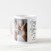 Script First Mother's Day Photo Collage Gift コーヒーマグカップ (正面左)