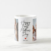 Script First Mother's Day Photo Collage Gift コーヒーマグカップ (中央)