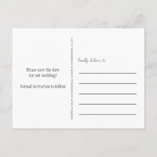 Script Five Photo Calendar Block日付の保存 案内ポストカード (裏面)