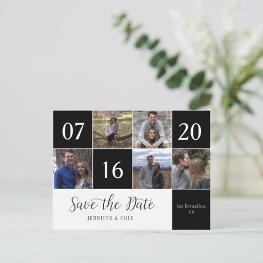 Script Five Photo Calendar Block日付の保存 案内ポストカード (スタンド正面)