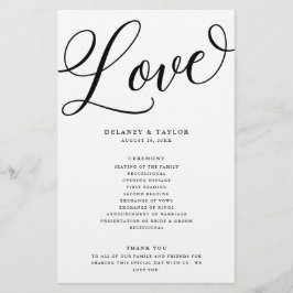 Script Florish Blackパーソナライズされた紙プログラム チラシ