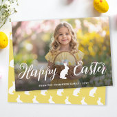 Script Font With Bunny Motif Easter Photo Template カード