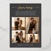 Script Forever Meerry Christmas Newlywed写真金ゴールド 箔シーズンカード (正面)