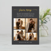 Script Forever Meerry Christmas Newlywed写真金ゴールド 箔シーズンカード (立ち正面)