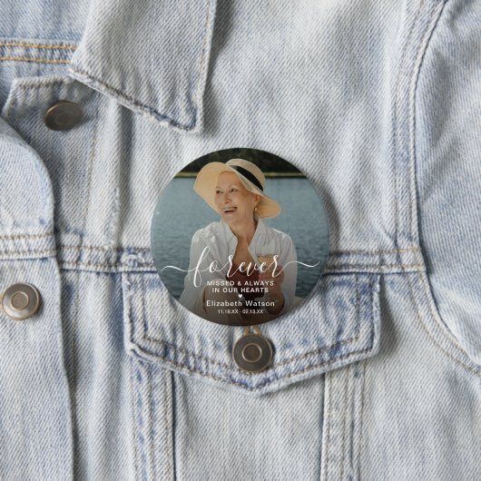 Script Forever Missed' Photo Memorial  缶バッジ (インサイチュ)