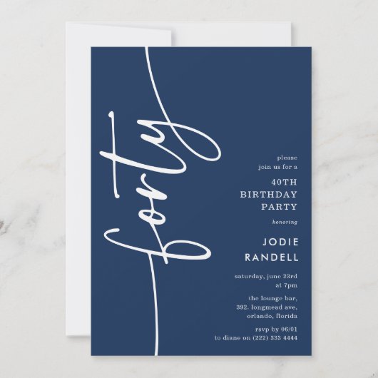 Script Forty' 40th Birthday 招待状 (正面)