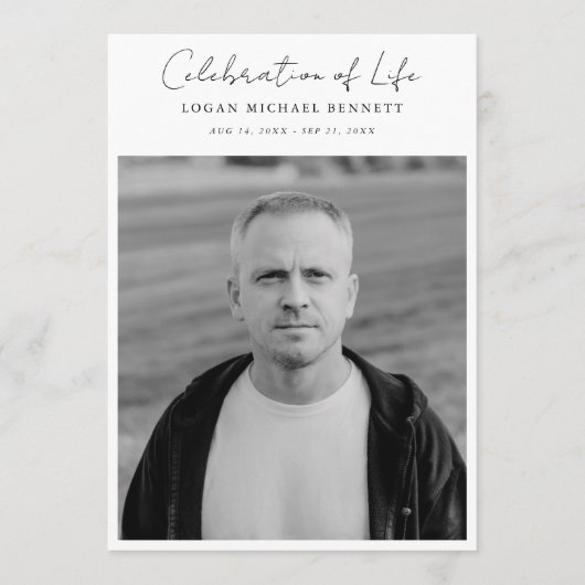 Script Funeral Memorial Order of Service Photo プログラム (正面)