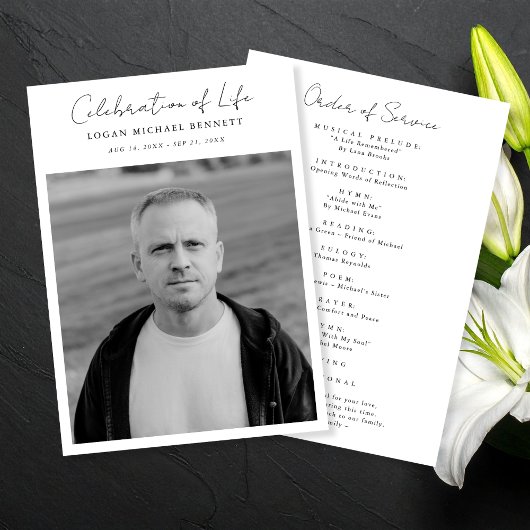 Script Funeral Memorial Order of Service Photo プログラム