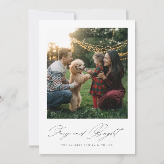 Script Furry & Bright Dog家族モダンの写真 シーズンカード (正面)