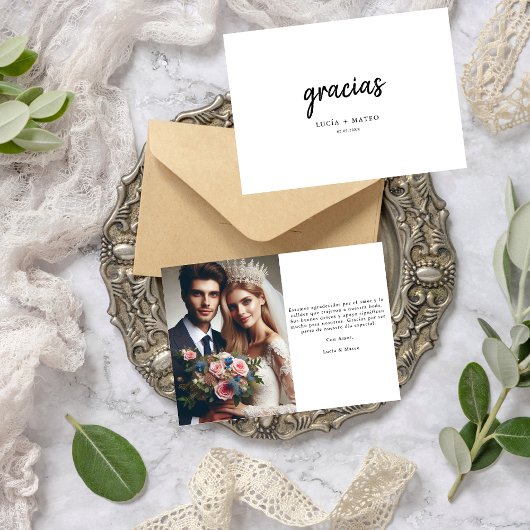 Script Graciasのスペインの写真結婚ありがとう カード