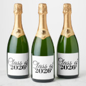 Script Graduation Champagne Pop Label Prop スパークリングワインラベル (ボトル)