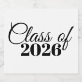 Script Graduation Champagne Pop Label Prop スパークリングワインラベル (シングルラベル)