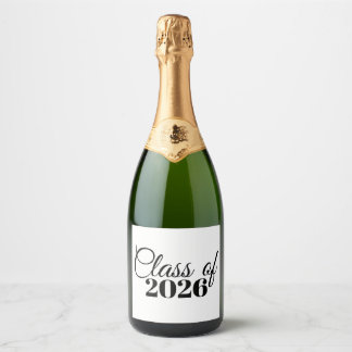 Script Graduation Champagne Pop Label Prop スパークリングワインラベル
