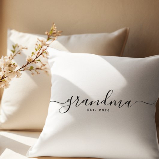 Script Grandma Est Year Mother's Day Gift クッション