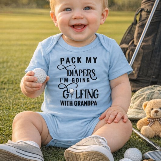 Script Grandpa's Golfing Buddy Baby Bodysuit ベビーボディスーツ