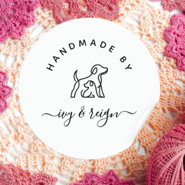  Script Handmade by Custom logo  ラウンドシール