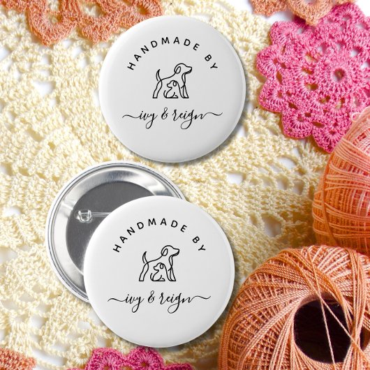  Script Handmade by Custom logo  缶バッジ