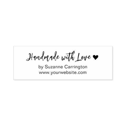 Script Handmade with Loveハート。ビジネス セルフインキングスタンプ (デザイン)