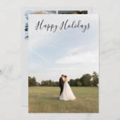 Script Happy Holidays Photo Card シーズンカード (正面/裏面)