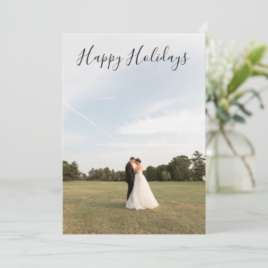 Script Happy Holidays Photo Card シーズンカード (スタンド正面)