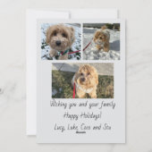 Script Happy Holidays Photo Card シーズンカード (裏面)