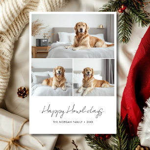 Script Happy Howlidays Petクリスマスパピーズ写真 シーズンカード