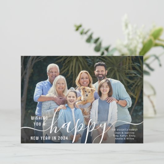 SCRIPT HAPPY NEW YEARフォトオーバーレイ2024カレンダー シーズンカード (スタンド正面)