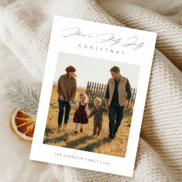 Script Have Holly Christmas すてき Family Photo シーズンカード