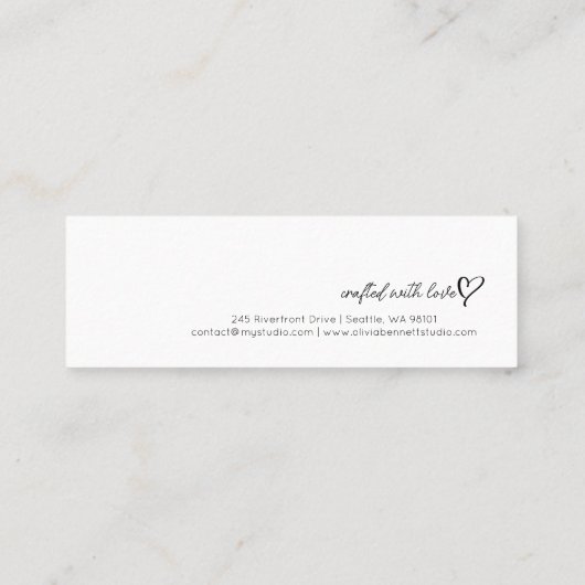 Script Heart Earring display holder スキニー名刺 (裏面)