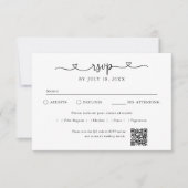 Script Heart QR Code Photo Off White RSVP (正面)