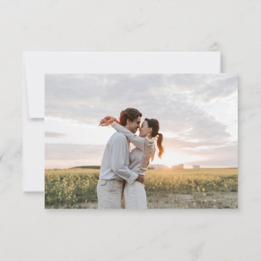 Script Heart QR Code Photo Off White RSVP (裏面)