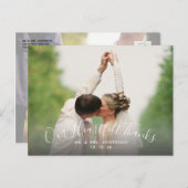 Script Heartfeel 感謝してい 2 Photo結婚's Thank You ポストカード (正面/裏面)