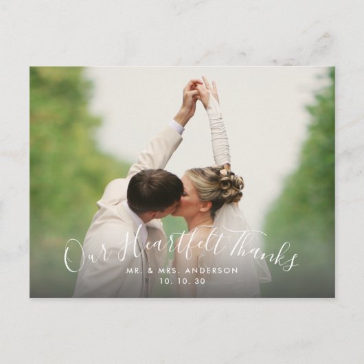 Script Heartfeel 感謝してい 2 Photo結婚's Thank You ポストカード (正面)