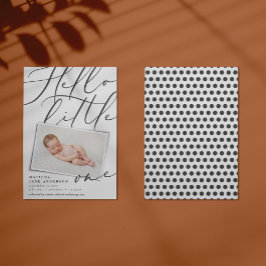 Script hello little one 1フォトモダンタイポグラフィ 案内状