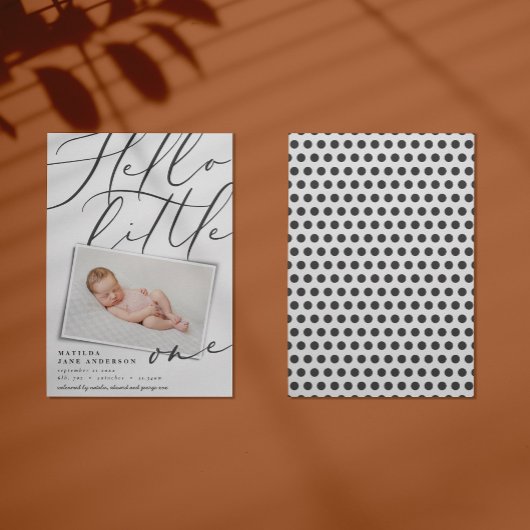 Script hello little one 1フォトモダンタイポグラフィ 案内状