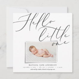 Script hello little one 1フォトモダンタイポグラフィ 案内状