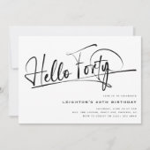 Script Hello Quitinalist 40th Birthday 招待状 (正面)