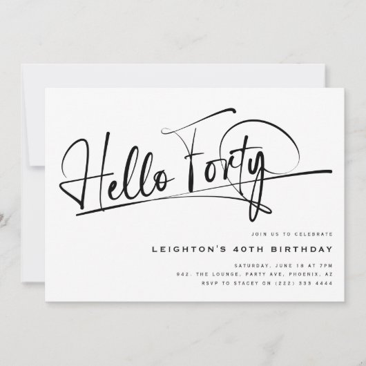 Script Hello Quitinalist 40th Birthday 招待状 (正面)