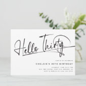 Script Hello Thirtyミニマル30th Birthday 招待状 (スタンド正面)
