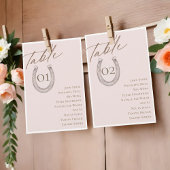 Script Horseshoe Table Numberシーティングチャートカード