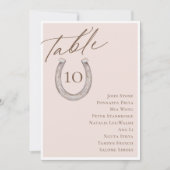 Script Horseshoe Table Numberシーティングチャートカード (正面)