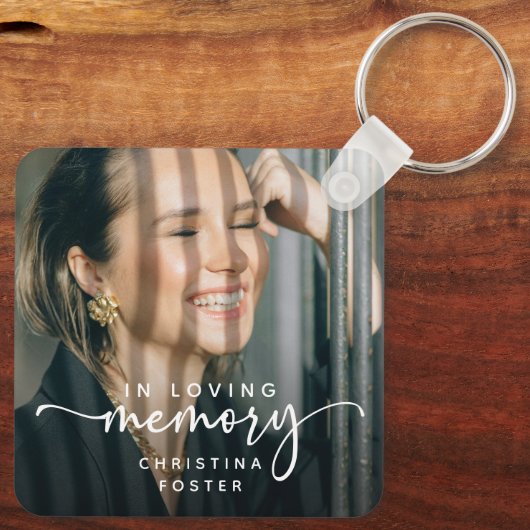 Script In Loving Memory Photo Memorial キーホルダー (裏面)