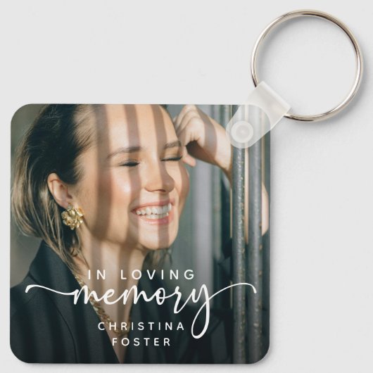 Script In Loving Memory Photo Memorial キーホルダー (裏面)
