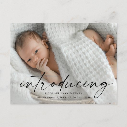 Script Introducingベビー写真ありがとう ポストカード (正面)