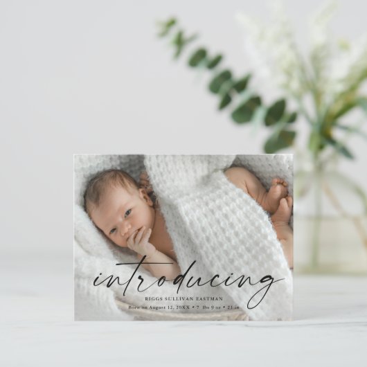 Script Introducingベビー写真ありがとう ポストカード (スタンド正面)
