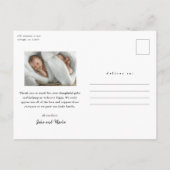 Script Introducingベビー写真ありがとう ポストカード (裏面)