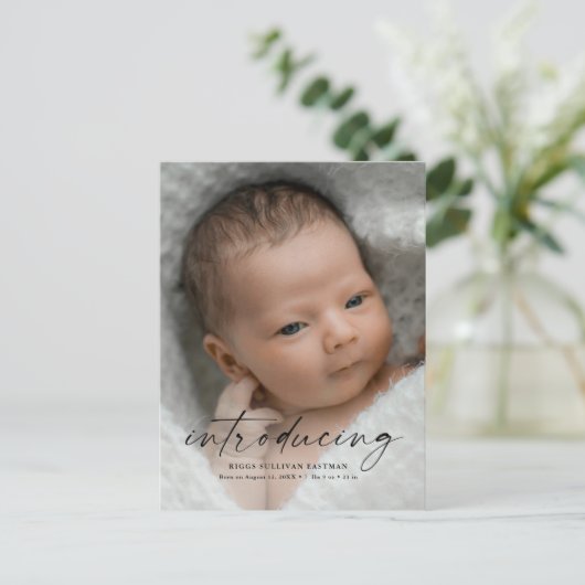 Script Introducingベビー写真ありがとう ポストカード (スタンド正面)