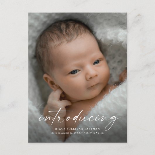 Script Introducingベビー写真ありがとう ポストカード (正面)