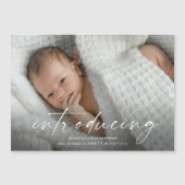 Script Introducingベビー写真ありがとう マグネット招待状 (正面)