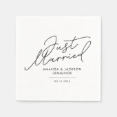 Script Just Married Wedding Reception スタンダードカクテルナプキン (正面)